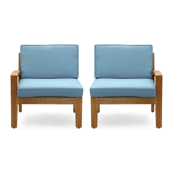 English Elm Grenada Outdoor Modular Sectional Solid Acacia Wood Slatted Patio Sofa Set Blue 63887-66388.00-63699.00BLU