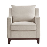 Homelegance By Top-Line Kramer Fabric Chair with Down Feather Cushions Espresso Polyester