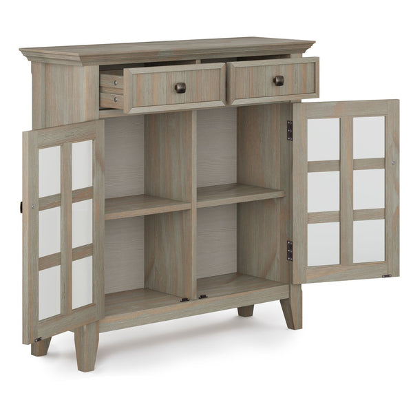 English Elm Acadian Entryway Storage Cabinet - Rustic Distressed Grey With Adjustable Shelves & Versatile Design B136P158294