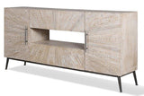 Parker House Crossings - Monaco 69 In. TV Console Weathered Blanc Solid Mango MON#69