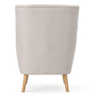 English Elm Club Chair Tufted Back Rubberwood Legs Mid-century Modern Accent Seat for Living Rooms 60751.00WET