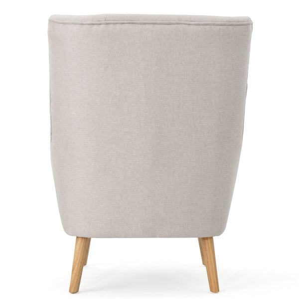 English Elm Club Chair Tufted Back Rubberwood Legs Mid-century Modern Accent Seat for Living Rooms 60751.00WET