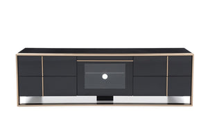 VIG Furniture Cartier Modern Black High-Gloss Tv Stand With Brushed Rosegold Frame, Cable Management & Storage VGVCTV-A002