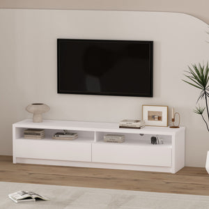 Duncan TV Stand with No-Tool Assembly, Spacious Shelves, and Stylish Storage for Modern Living Rooms