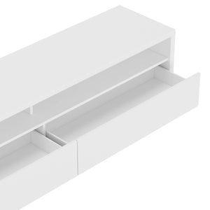 Duncan TV Stand with No-Tool Assembly, Spacious Shelves, and Stylish Storage for Modern Living Rooms