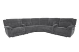 Parker Living Richland - Bristol Grey 7 Piece Modular Power Reclining Sectional with Power Adjustable Headrests