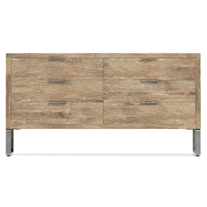 Bernhardt Bernhardt Tribeca Dresser Aurum White Oak With Textured Steel Base, 6 Soft-Close Drawers, 68"W 333052