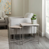 Stone Top Nesting Table Silver with Stone P301726B Pulaski Furniture