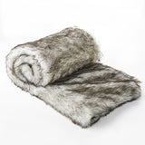 Christopher Knight Home® - Noble House - Warrin White and Grey Streak Faux Fur Throw Blanket