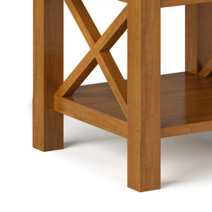 English Elm Kitchener End Table - Handcrafted Light Golden Brown With Storage, Modern Design & Durable Wood B136P158762