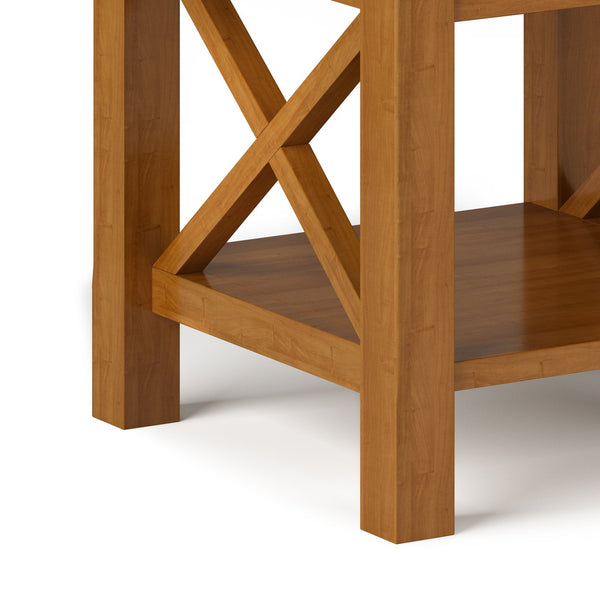English Elm Kitchener End Table - Handcrafted Light Golden Brown With Storage, Modern Design & Durable Wood B136P158762