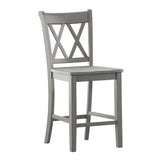 Homelegance By Top-Line Juliette Double X-Back Counter Height Chairs (Set of 2) Grey Rubberwood