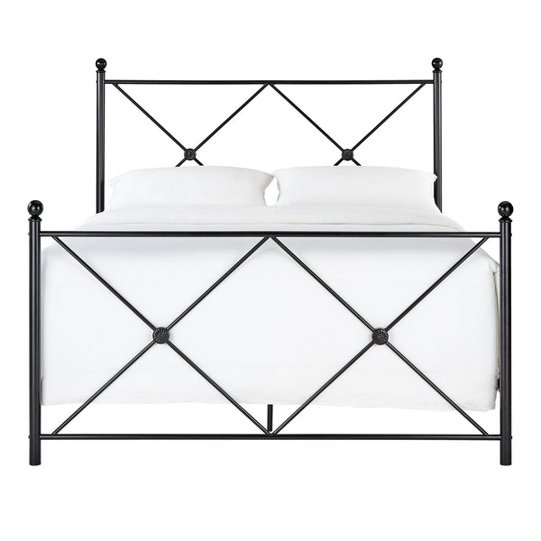 Homelegance By Top-Line Mila Double X Black Metal Bed Black Metal