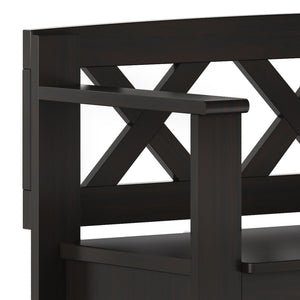 English Elm Amherst Solid Wood 36" Entryway Storage Bench - Transitional Design In Warm Hickory Brown Finish B136P158353
