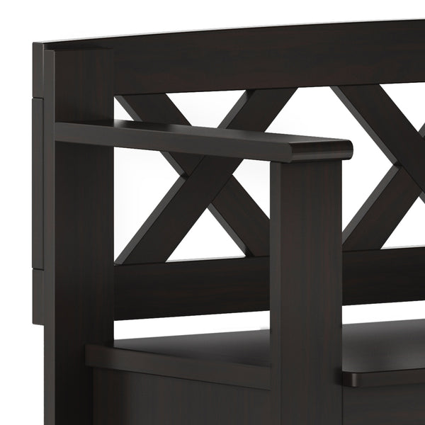 English Elm Amherst Solid Wood 36" Entryway Storage Bench - Transitional Design In Warm Hickory Brown Finish B136P158353