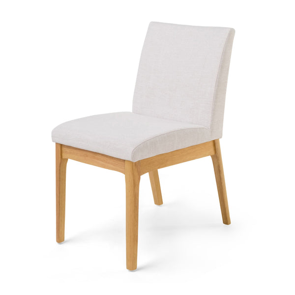 English Elm Dining Chair Set of Two Armless Upholstered Seats with Rubberwood Legs Modern Style 58924.00LBE