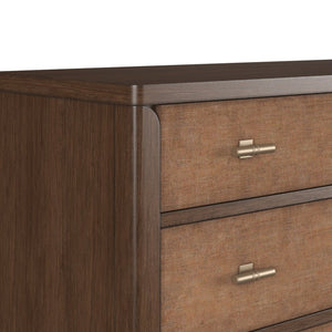 A.R.T. Furniture Verge 5-Drawer Chest - Modern Walnut Finish with Woven Panel Fronts for Stylish Storage Solutions 337150-1960