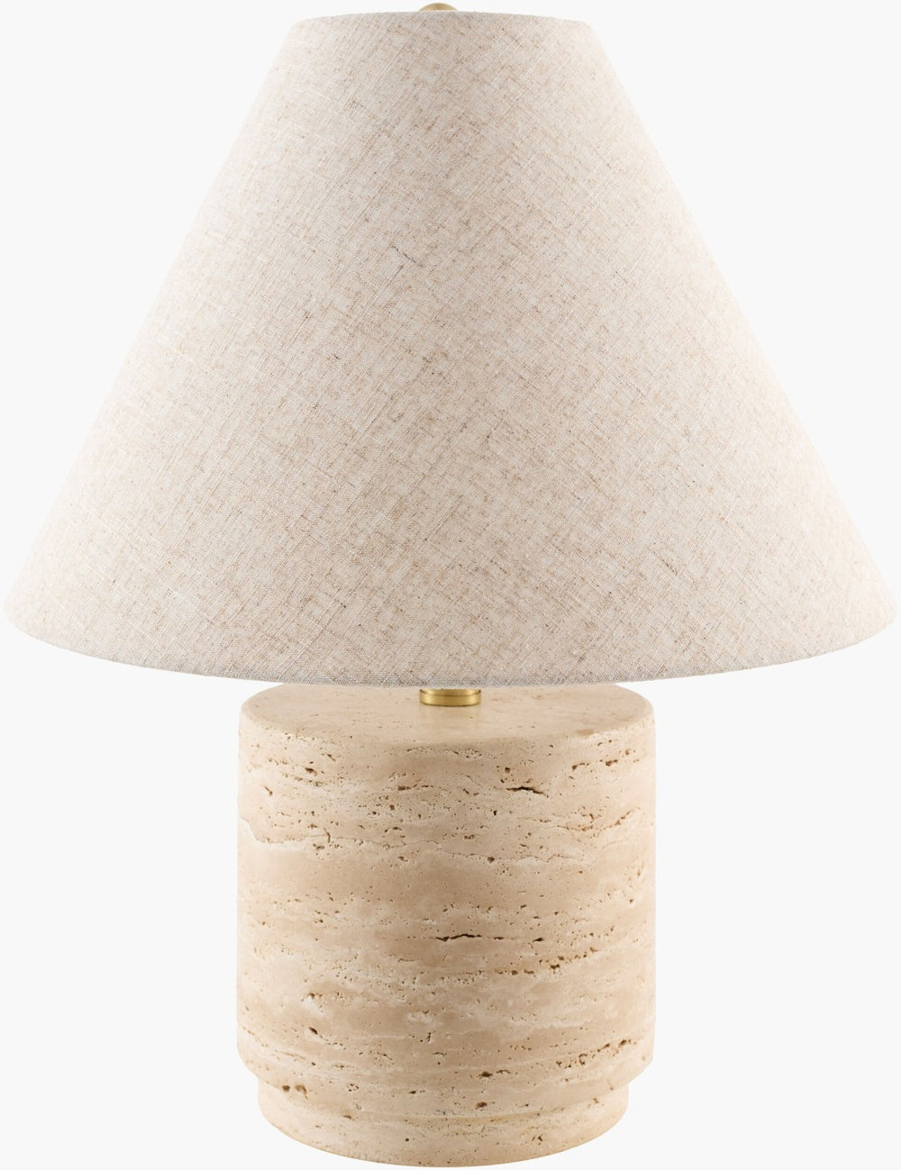 Livabliss Travera Bohemian Global Accent Table Lamp Felt Linen Metal Artisan Bedside Light TVR-003