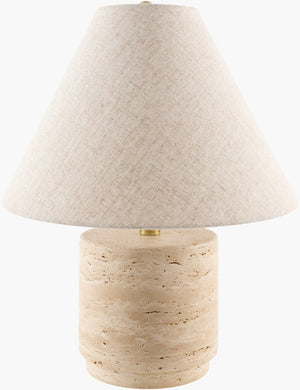 Livabliss Travera Bohemian Global Accent Table Lamp Felt Linen Metal Artisan Bedside Light TVR-003