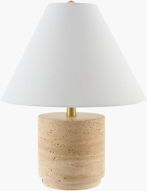 Livabliss Travera Bohemian Accent Lamp Felt Metal Linen Shade Artisan Glow for Bedroom TVR-004