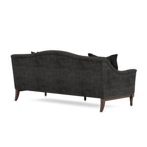 A.R.T. Furniture Magritte Sofa - Luxurious Charcoal Velvet With Traditional Camel Back Design & Aged Brass Accents Grey Rubberwood Solids,Foam,Fabric,Metal 528501-1730aa