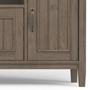 English Elm Lev 72" TV Media Stand Smoky Brown - Solid Wood, Cord Management, Large Storage for TVs up to 80" B136P158820