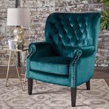 Christopher Knight Home® - Noble House - Tomlin Modern Glam Velvet Club Chair with Nailhead Trim