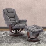 Parker House Parker Living Monarch - Ice Manual Reclining Swivel Chair and Ottoman Ice Top Grain Leather with Match (X) MMON#212S-ICE