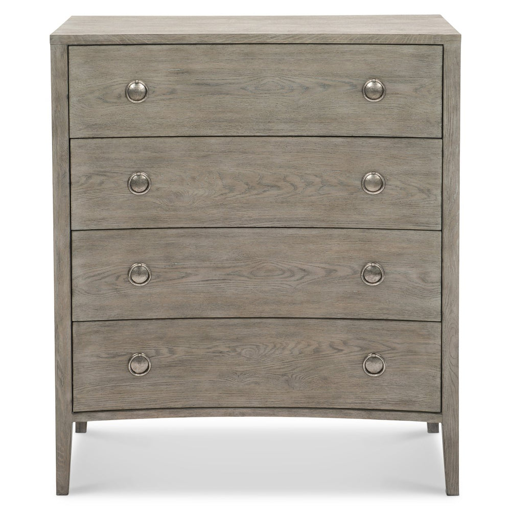 Bernhardt Bernhardt Albion Tall Drawer Chest In Rustic Brushed White Oak With Soft-Close Drawers & Pewter Pulls 311117
