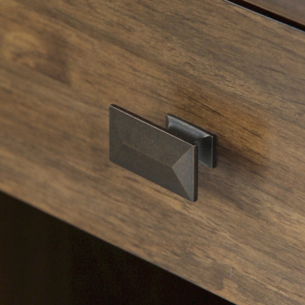 English Elm Artisan Bedside Table - Rustic Natural Aged Brown, Handcrafted Charm & Practical Storage For Any Space B136P158108