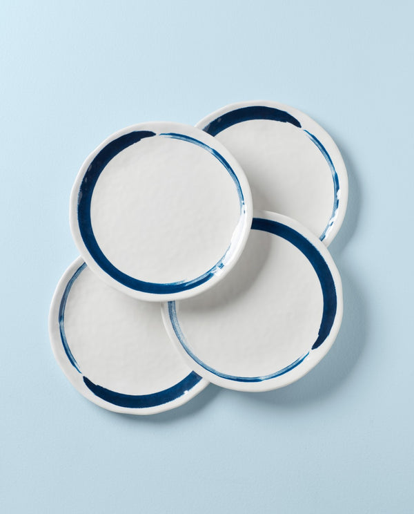 Lenox Blue Bay Melamine Dinner Plates, Set of 4 Multi, WHITE MELAMINE 895237