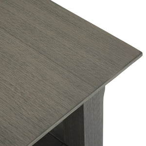 English Elm Acadian Solid Wood Narrow Side Table – Farmhouse Grey With Open Shelves For Stylish Storage Solutions B136P159694