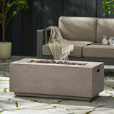 Christopher Knight Home® - Noble House - Aidan Outdoor 40,000 BTU Lightweight Concrete Rectangular Fire Pit (No Tank Holder)