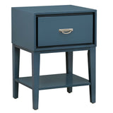 Homelegance By Top-Line Labron 1-Drawer Side Table Blue Wood