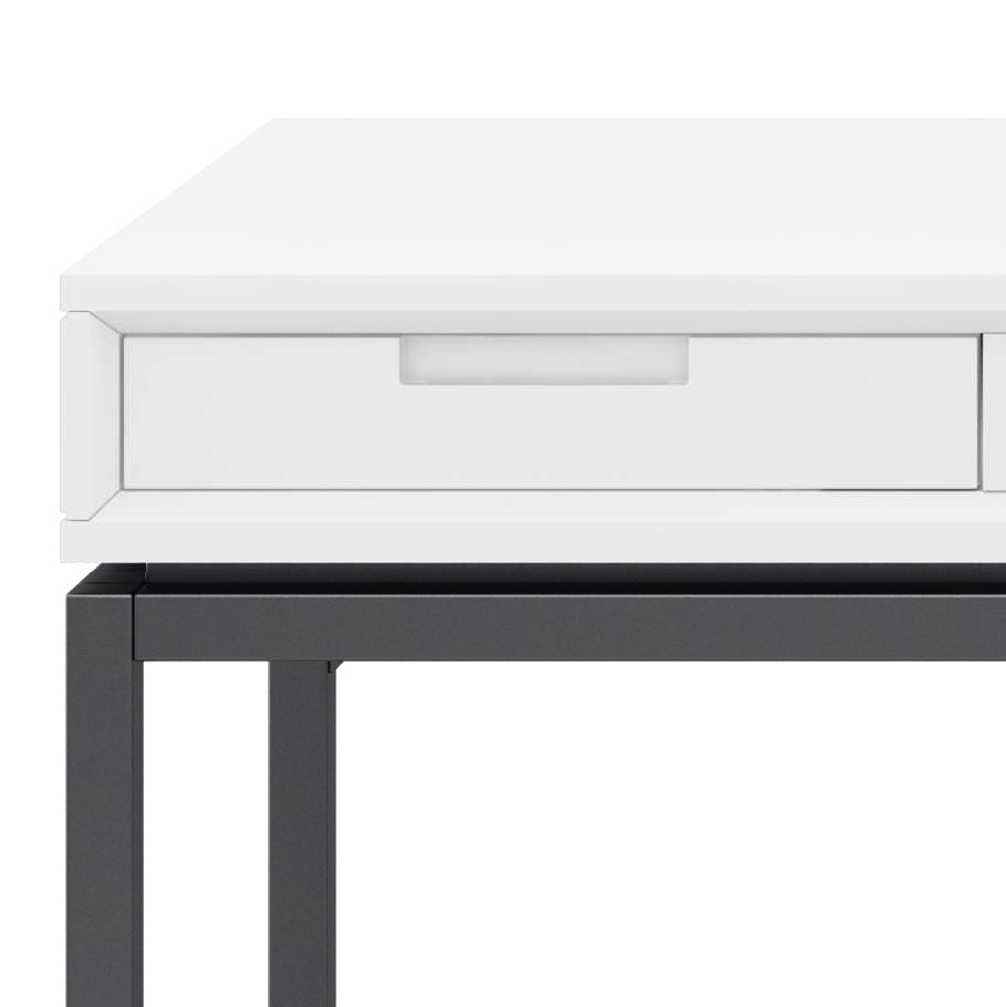 English Elm Banting Mid Century Desk - Stylish White Workspace With Storage, Modern Industrial Design & Durability B136P158460