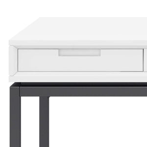 English Elm Banting Mid Century Desk - Stylish White Workspace With Storage, Modern Industrial Design & Durability B136P158460