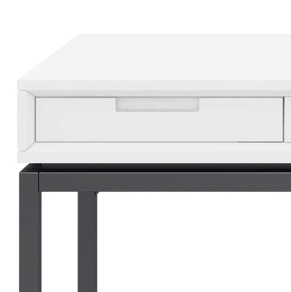 English Elm Banting Mid Century Desk - Stylish White Workspace With Storage, Modern Industrial Design & Durability B136P158460