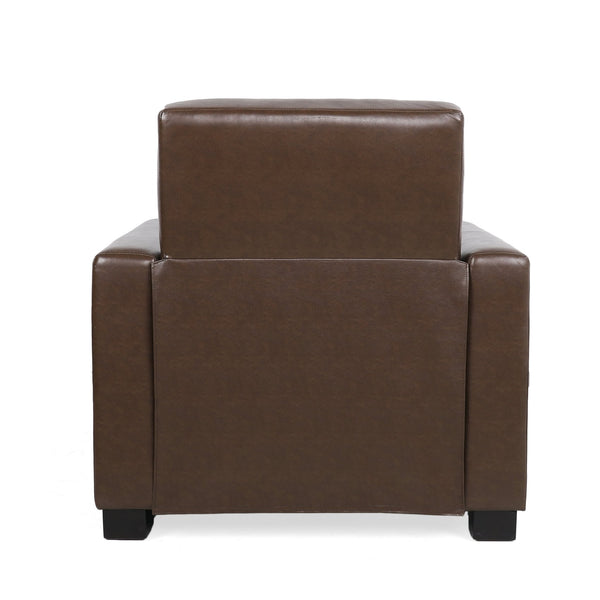 English Elm Christopher Knight Home® - RECLINER ergonomic PU leather lounge chair with plush padding and supportive design for home comfort and style Dark Brown 71978.00PUDBRN
