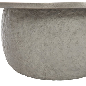 Bernhardt Bernhardt Teardrop Cocktail Table With Graphite Cast Aluminum Top & Sand Grey Concrete Base, Modern Artful Statement 309013