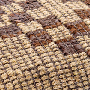 Surya Twareg 13"L X 20"W Lumbar Pillow - Rustic Jute & Leather Accent With Exotic Indian Design For Comfort Beige Jute,Leather,Cotton Twr004-1320d