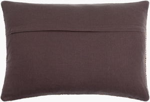 Surya Twareg 13"L X 20"W Lumbar Pillow - Rustic Jute & Leather Accent With Exotic Indian Design For Comfort Beige Jute,Leather,Cotton Twr006-1320p