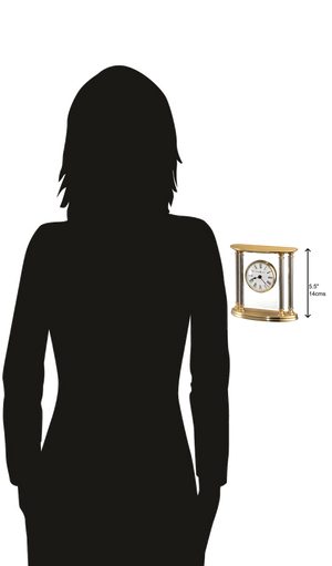 Hekman Furniture 645217 New Orleans Brass Table Clock With Elegant Design, Roman Numerals & Velvet Presentation Box Polished Brass New Orleans Tabletop Clock 645217