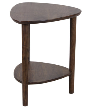 Porter Designs Porter Noma Mid-century Modern Solid Acacia Wood End Table With Stylish Oval Design & Shelf Space Brown Wood 05-108-08-9475