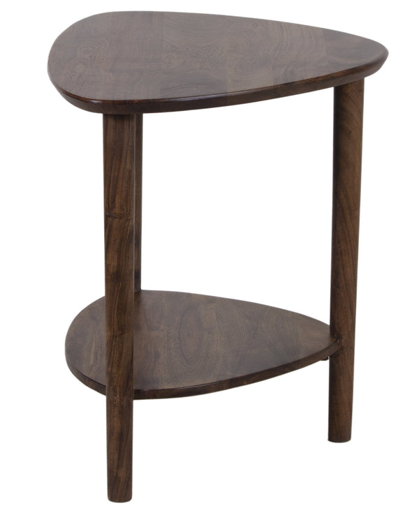 Porter Designs Porter Noma Mid-century Modern Solid Acacia Wood End Table With Stylish Oval Design & Shelf Space Brown Wood 05-108-08-9475