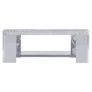 Bernhardt Bernhardt Sculptural Aura Cocktail Table With Patterned Acrylic Top & Polished Stainless Steel Base, 44" 316011