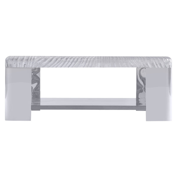 Bernhardt Bernhardt Sculptural Aura Cocktail Table With Patterned Acrylic Top & Polished Stainless Steel Base, 44" 316011