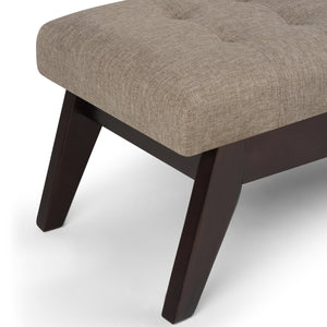 English Elm Draper Mid Century Tufted Ottoman Bench - Versatile Fawn Brown Seating For Living Room & Entryway B136P158189