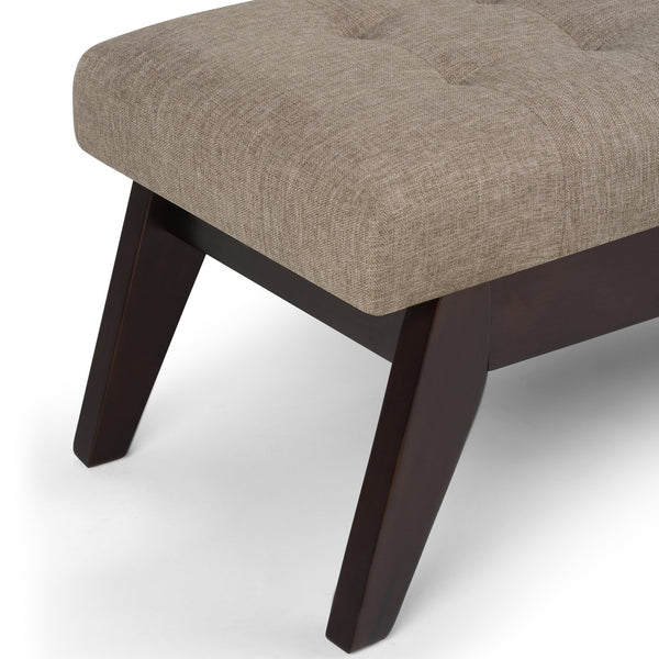English Elm Draper Mid Century Tufted Ottoman Bench - Versatile Fawn Brown Seating For Living Room & Entryway B136P158189