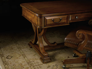 Hooker Furniture Tynecastle Rustic Writing Desk With Drop-Front Keyboard Drawer, Chestnut Distressed Alder Veneer Finish 5323-10459