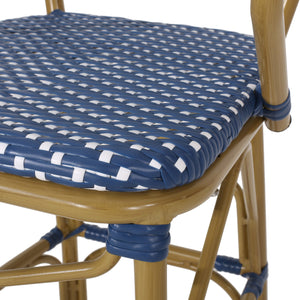 English Elm Outdoor Bistro Wicker Barstools Set of 2 Rust Resistant Aluminum Patio Bar Seating 72605.00